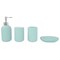 Home Basics 4 Piece Rubberized Ceramic Bath Accessory Set, Blue BA41565 - alternate 1